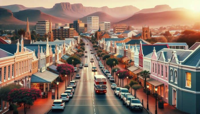 Maximize Resale: A historic street in Graaff-Reinet with charming homes near parks and shopping centers, highlighting high property values.
