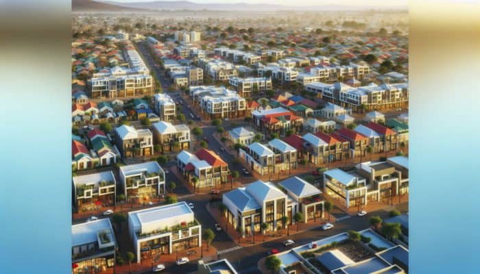 Best Value Mid-Level Homes and Apartments in Thohoyandou: Aerial view of Thohoyandou's diverse architecture and bustling real estate market.
